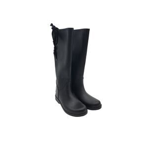 Coach Black Rubber Tristee Rain Boots